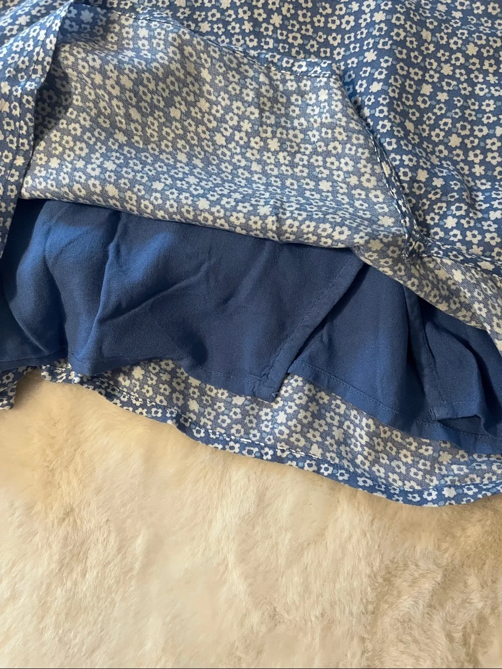 New! Abercrombie Kids Blue Floral Dress w/‎ Hand Pockets Size 13/14 NWT